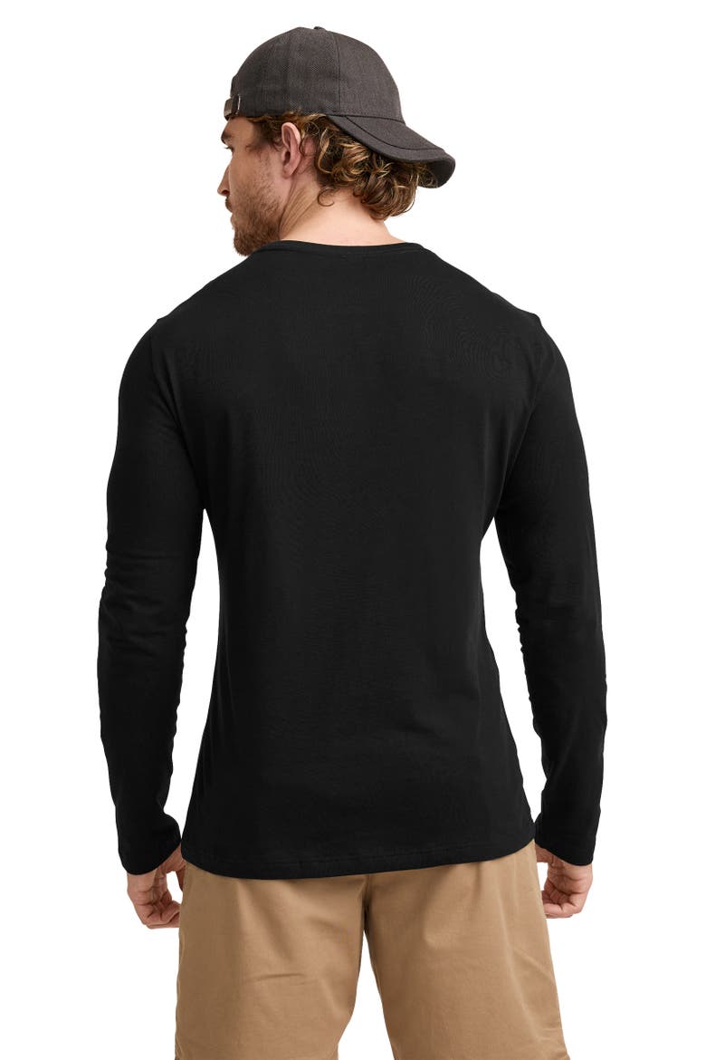 Mens Made2Fit Long Sleeve Crew Neck T-Shirt, Alternate, color, Black