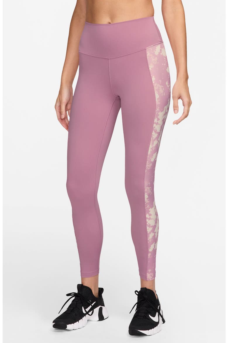 Dri-FIT One High Waist 7/8 Leggings, Main, color, ELEMENTAL PINK/ BLACK