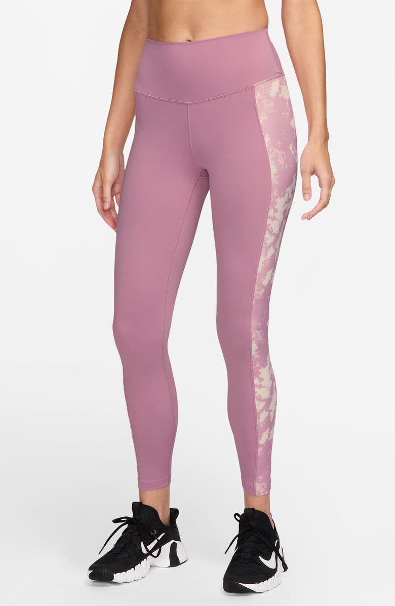 Nike Dri-FIT One High Waist 7/8 Leggings, Main, color, Elemental Pink/ Black