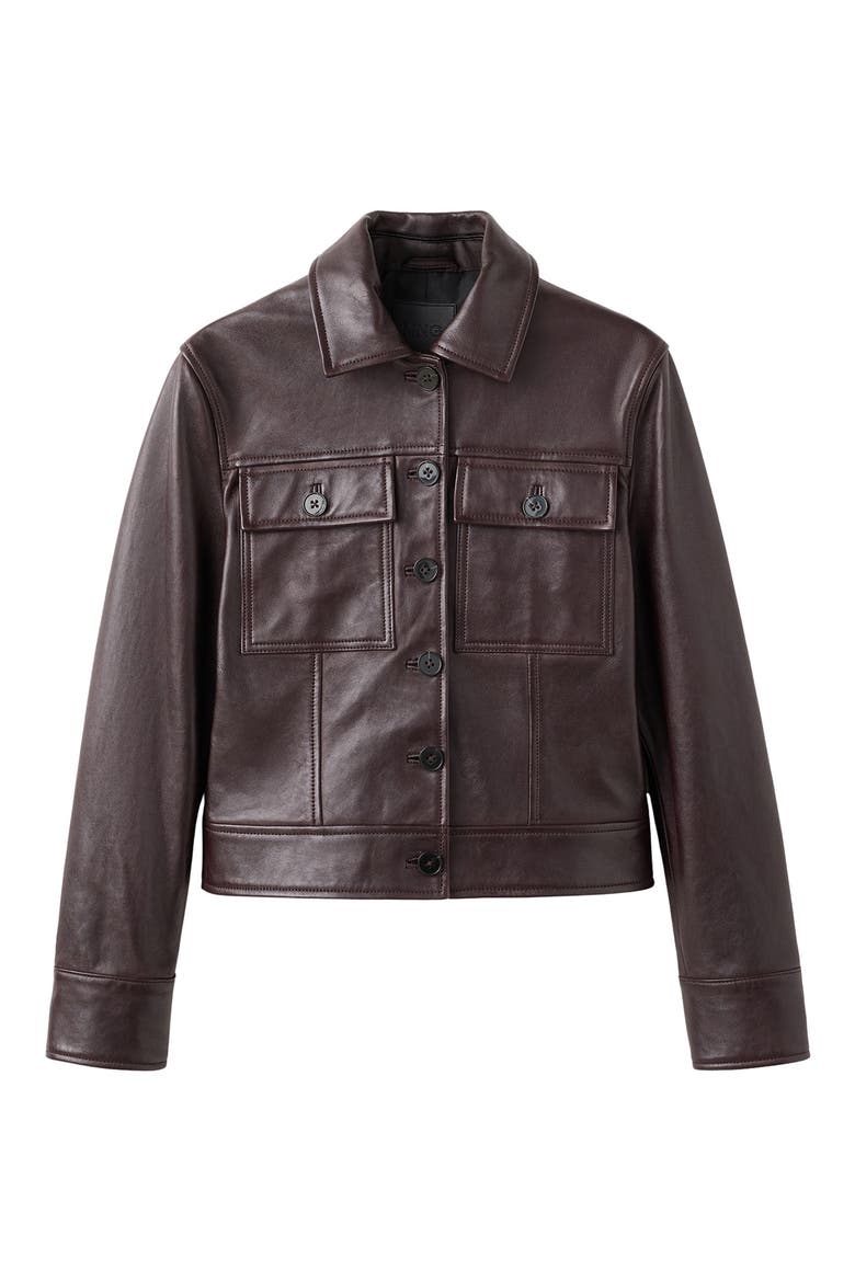 Chaqueta Saint Leather Jacket, Alternate, color, BURGUNDY