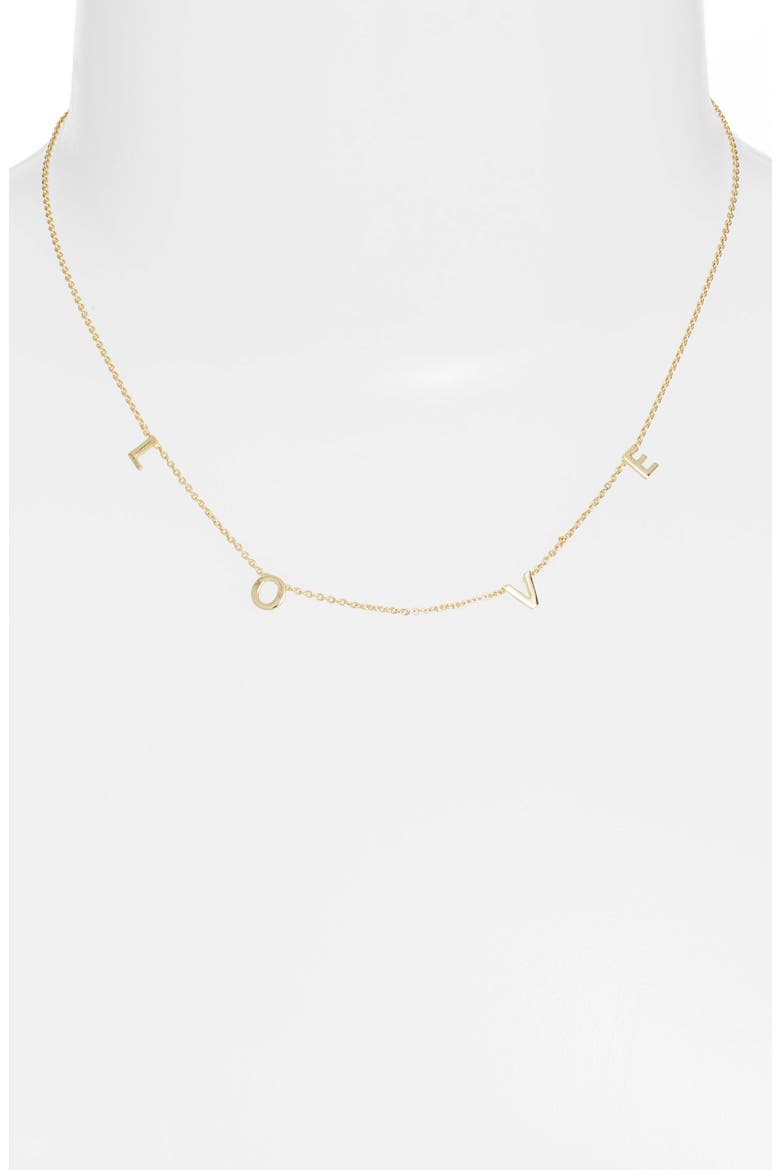 Argento Vivo Love Frontal Necklace, Alternate, color, GOLD