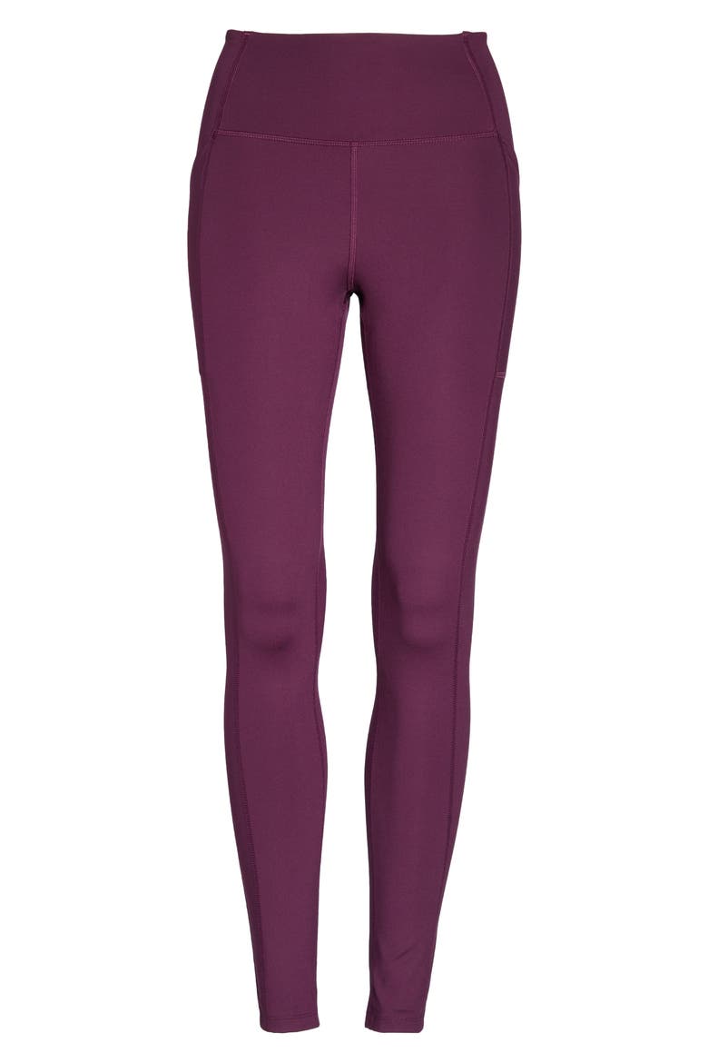 High Waist Pocket Leggings, Alternate, color, PLUM