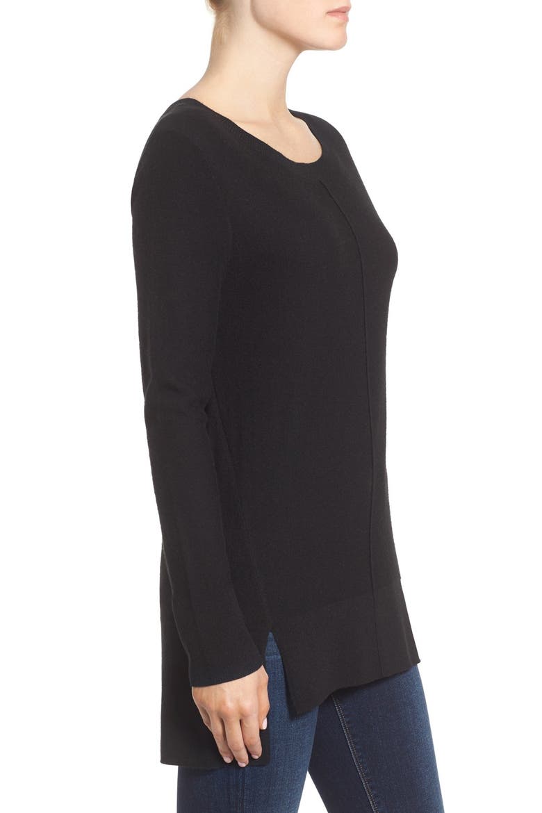Side Slit Sweater, Alternate, color, BLACK