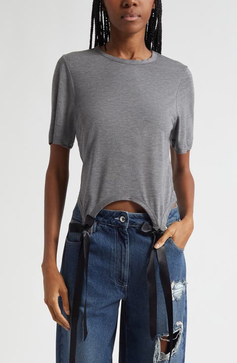 Easy Bow Tails Cotton T-Shirt