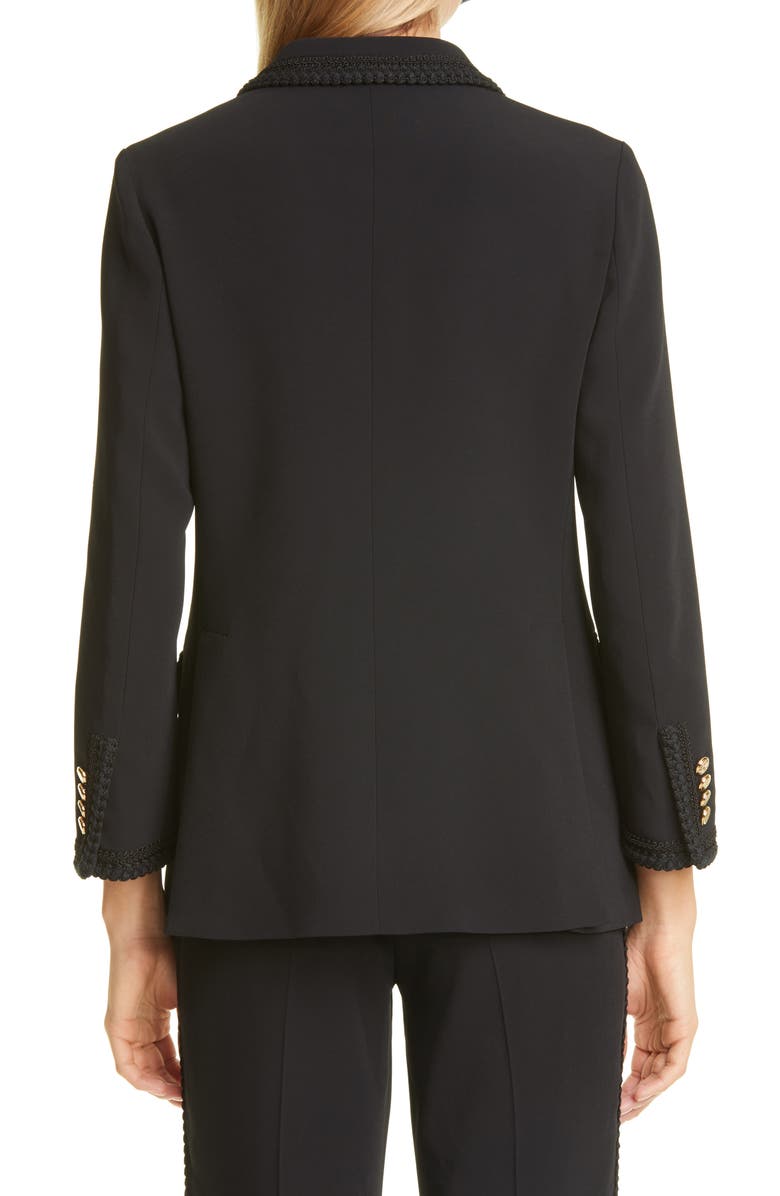 Gucci Passementerie Trim Stretch Cady Blazer, Alternate, color,
