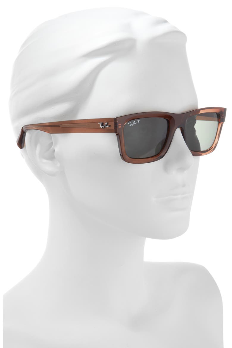 Warren 54mm Polarized Rectangular Sunglasses, Alternate, color, BROWN/ GREEN