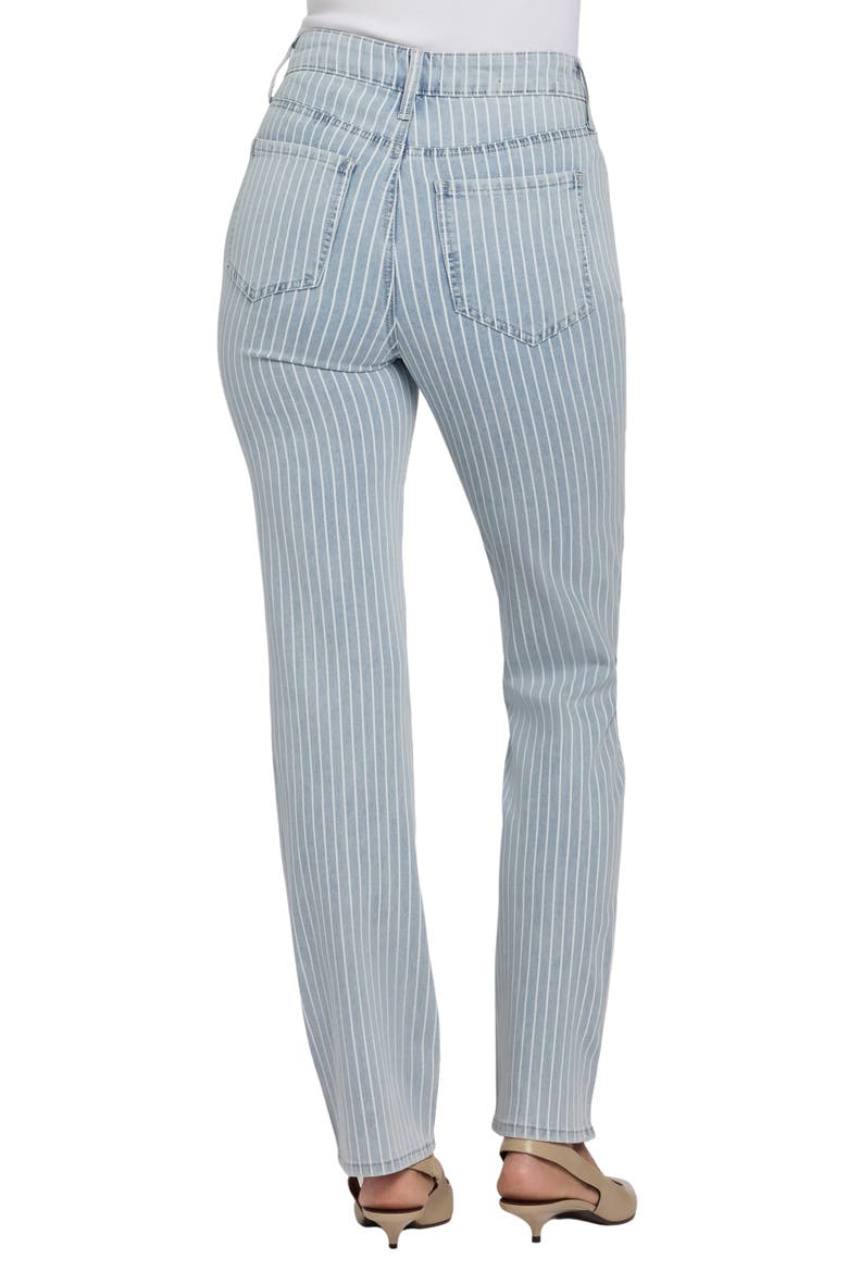 Marilyn Stripe High Waist Straight Leg Jeans, Alternate, color, AZURE STRIPE