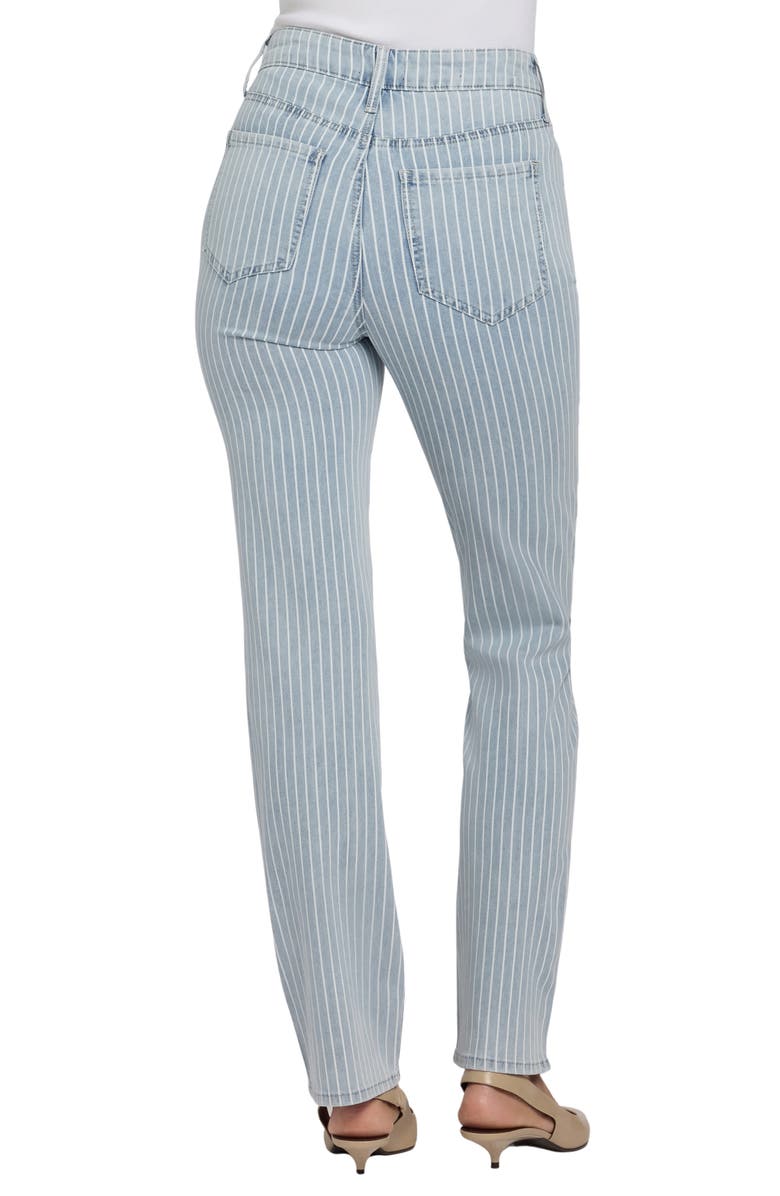 NYDJ Marilyn Stripe High Waist Straight Leg Jeans, Alternate, color, Azure Stripe