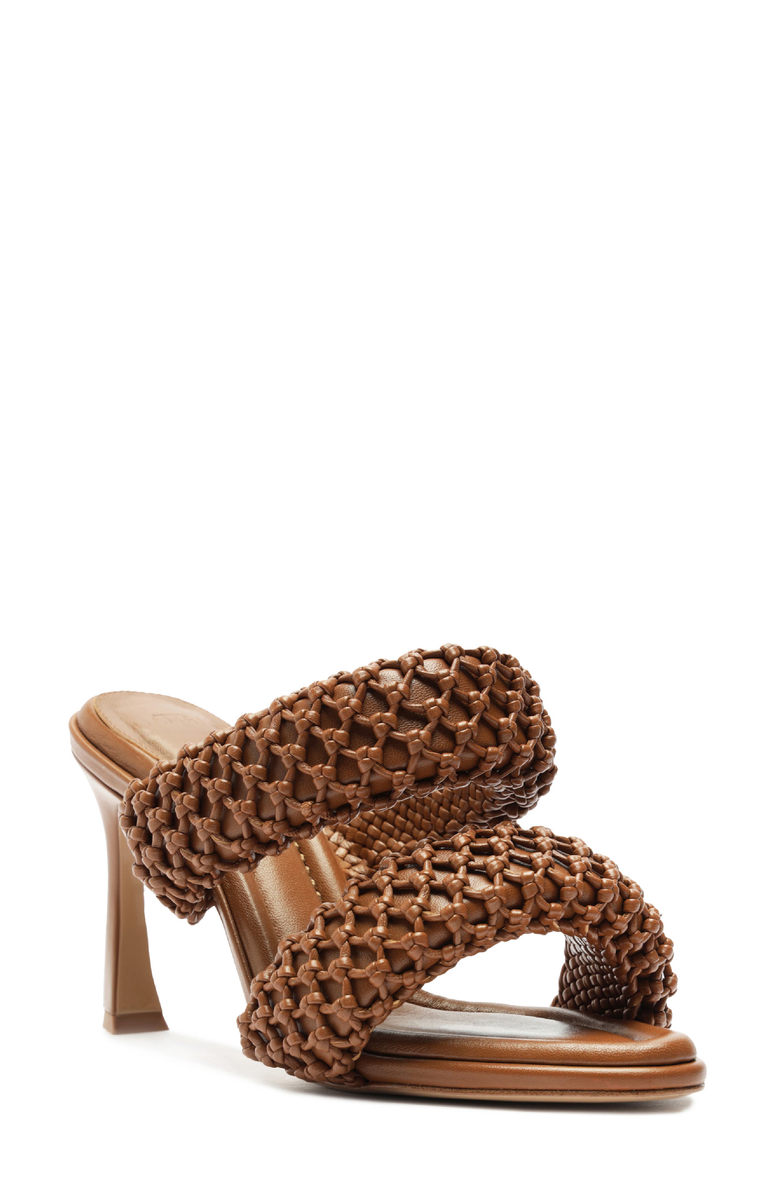 Alexandre Birman Lilla Woven Slide Sandal in Espresso 