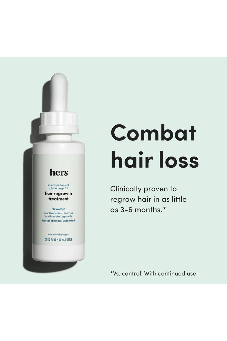 Topical Minoxidil Solution 2% Hair Regrowth Treatment, Clinically Proven, Alternate, color, White