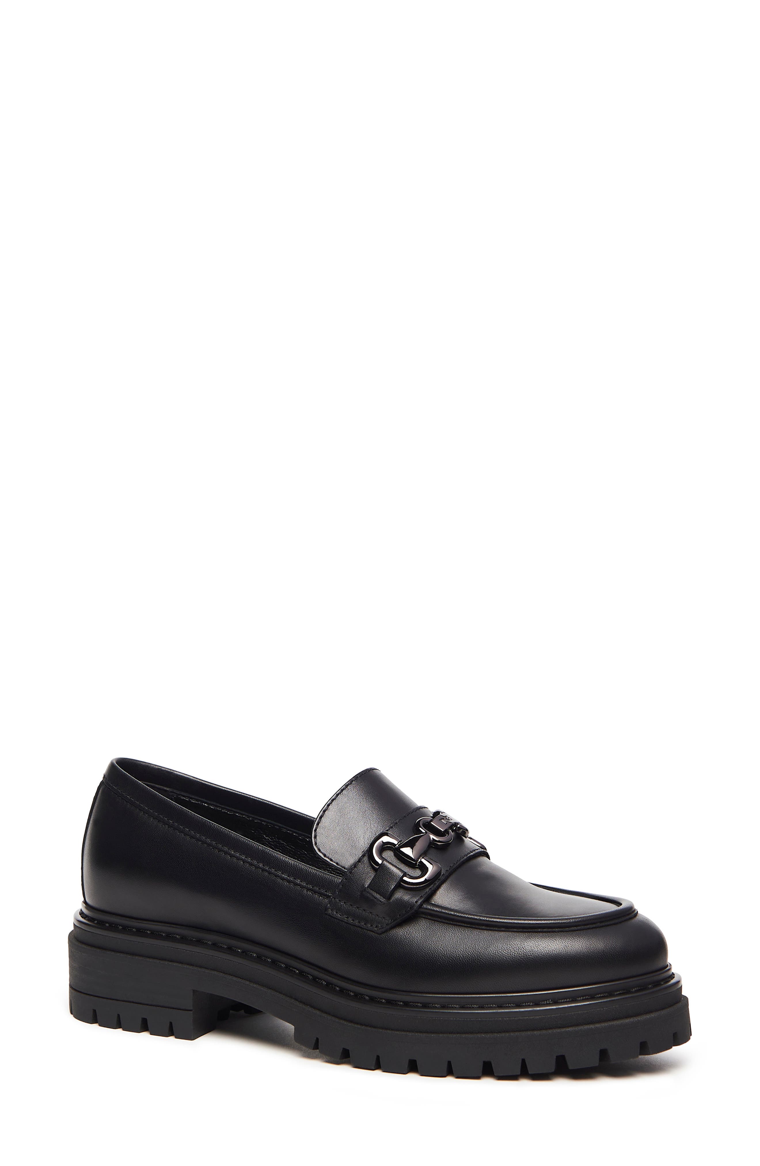 NeroGiardini Lug Sole Bit Loafer, Main, color, Black