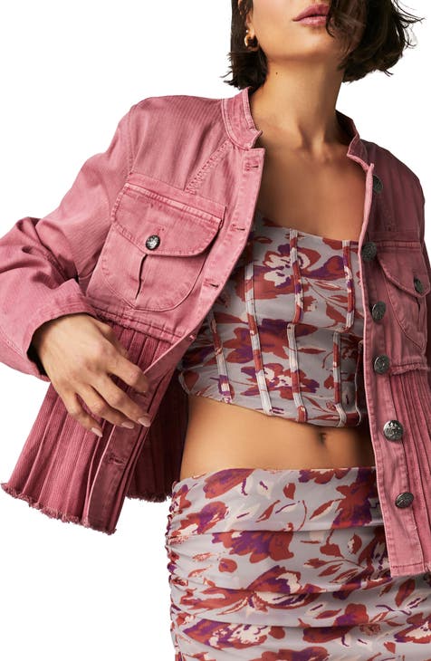 Pink fashion denim jackets for women