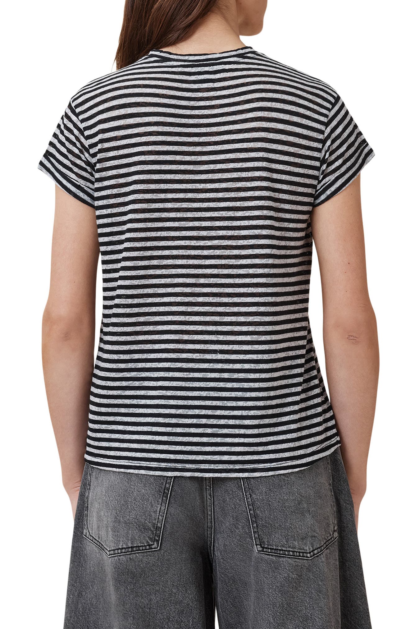 Anna Stripe Cotton Blend T-Shirt - image 2