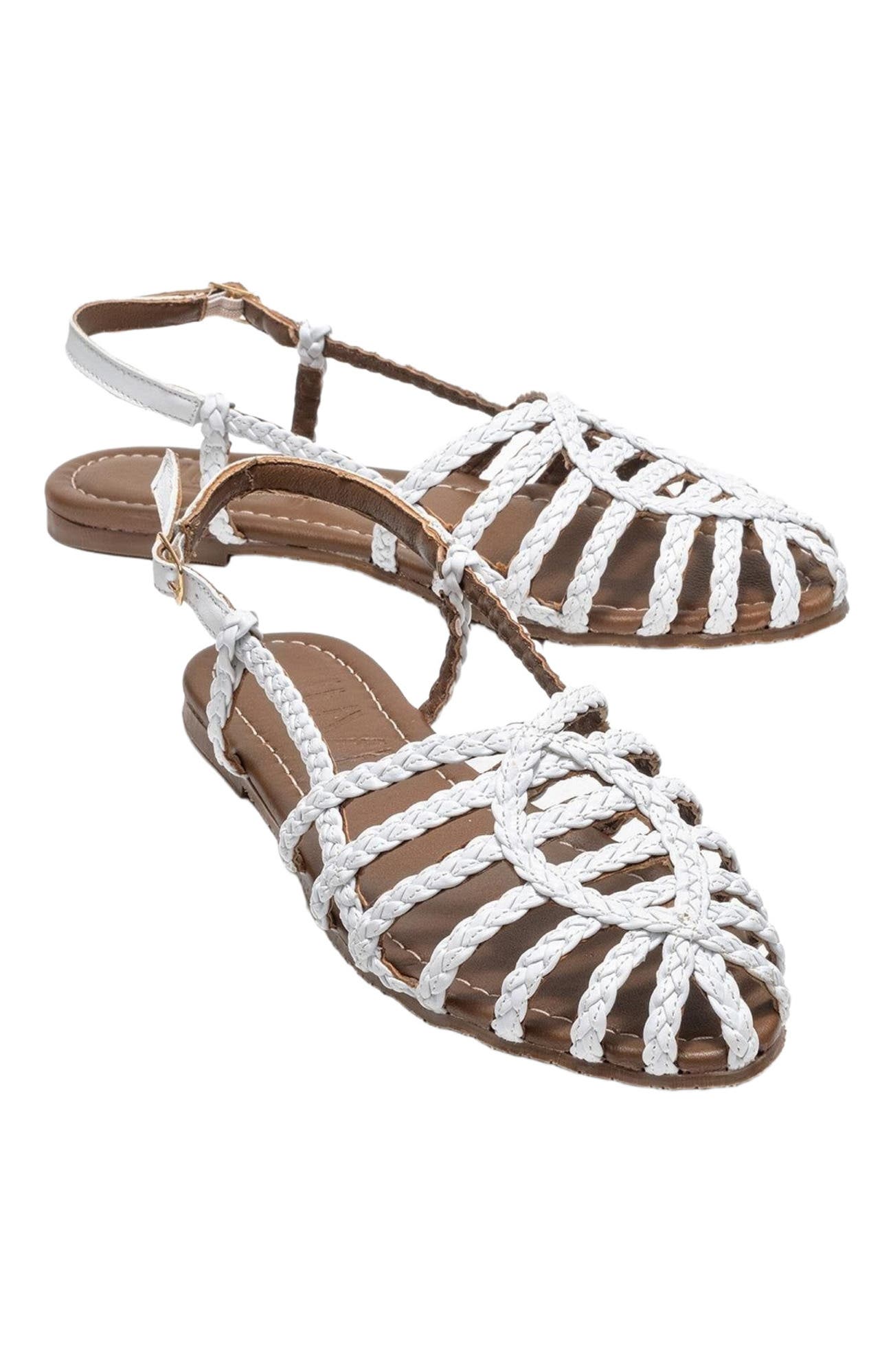 Prologue Shoes Claudia Slingback Sandal, Main, color, White Faux Leather