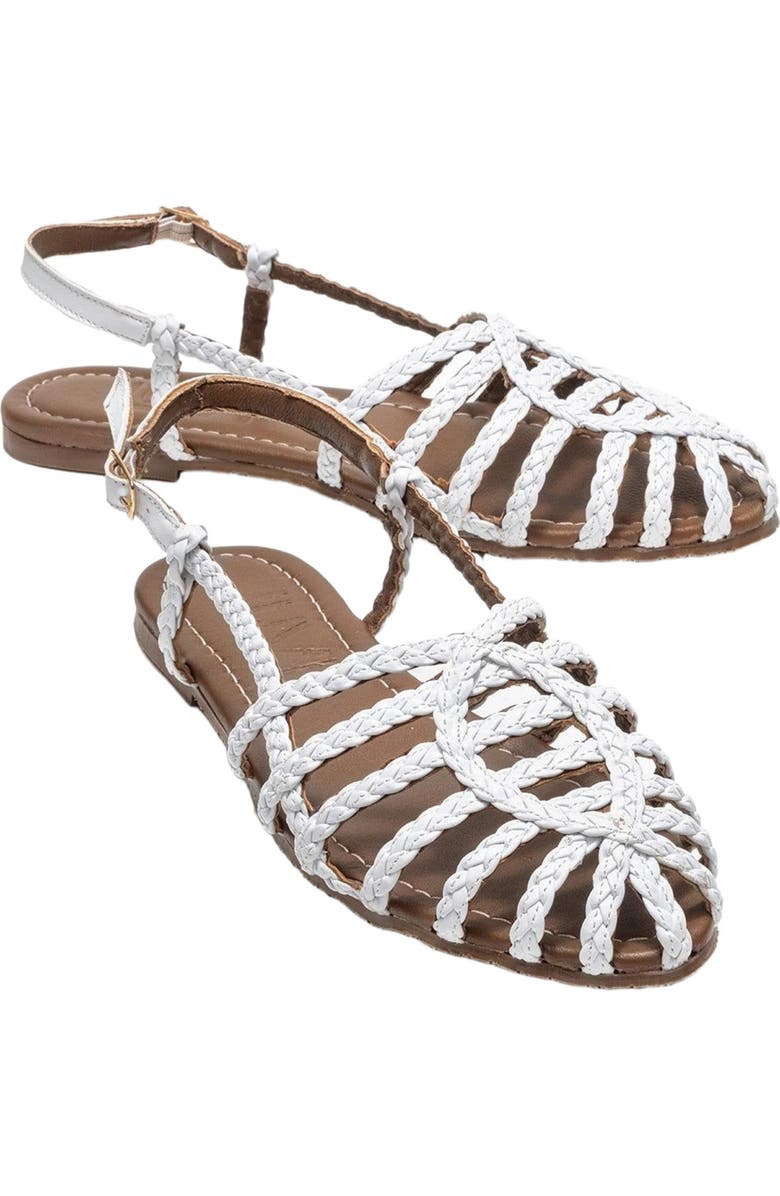 Prologue Shoes Claudia Slingback Sandal, Main, color, White Faux Leather