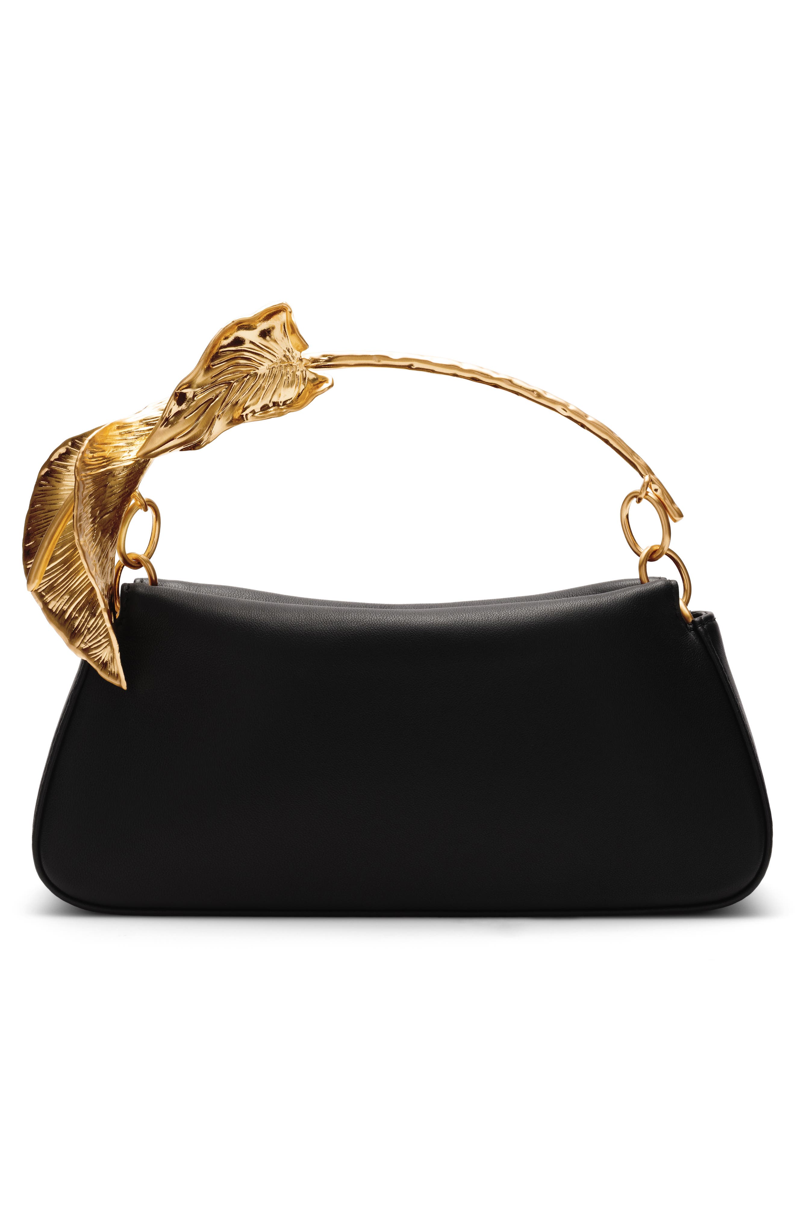 Calla Top Handle Satin Clutch, Alternate, color, BLACK