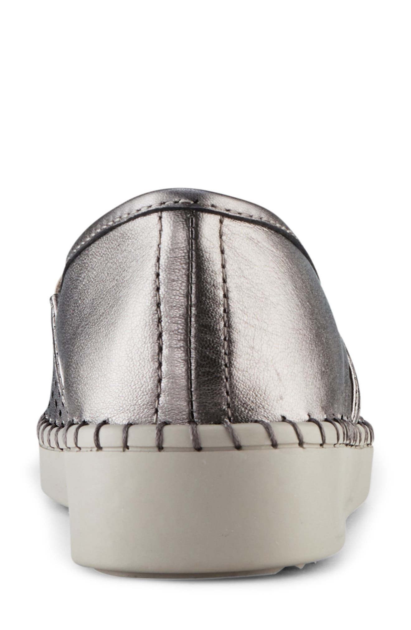 Cruz Perforated Slip-On Sneaker, Alternate, color, SILVER LEATHER
