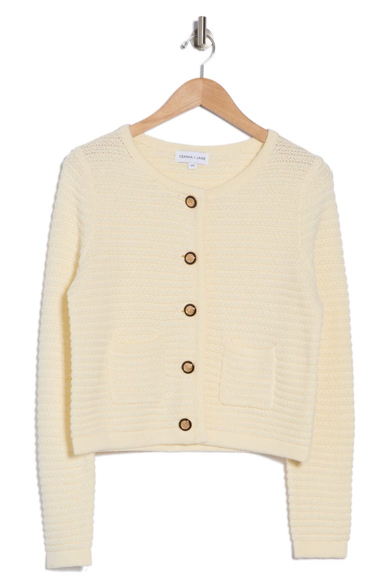 Buttoned Cardigan Sweater, Alternate, color, IVORY
