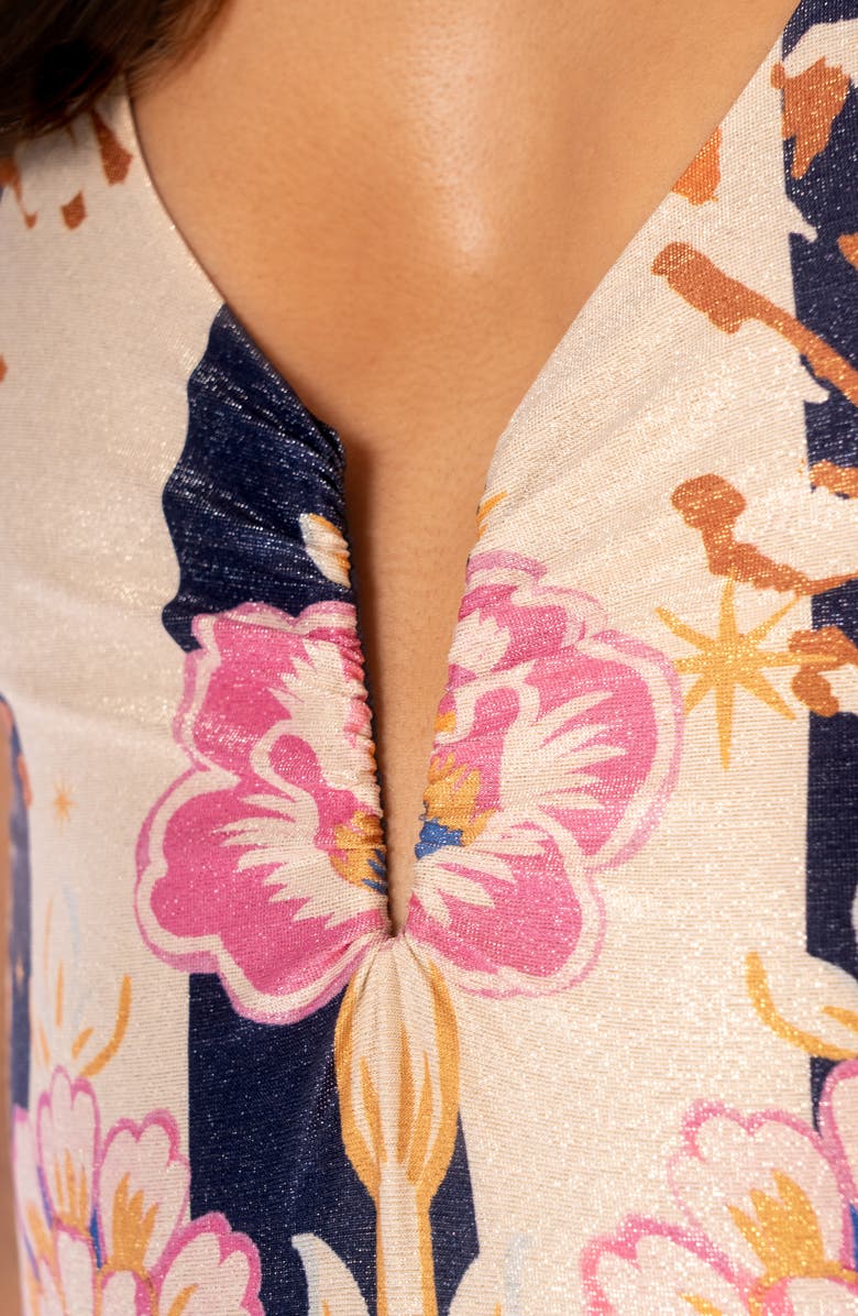 Maaji Patchwork Rose Cassidy Reversible One-Piece Swimsuit, Alternate, color, Beige Overflow