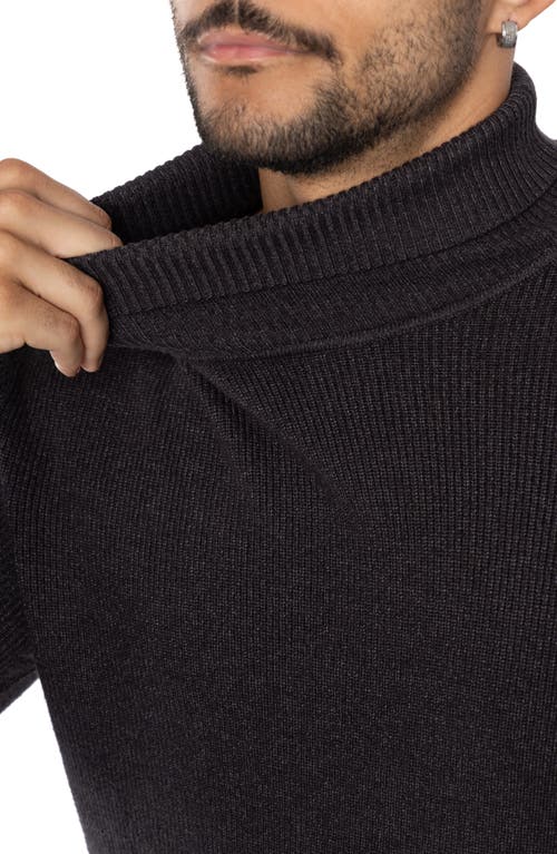 Spring + Mercer Ribbed Turtleneck Sweater In Heather Charcoal