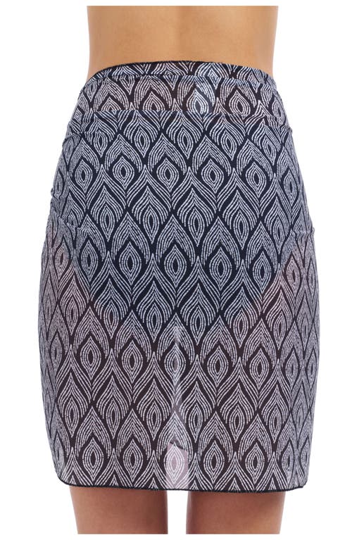 Profile By Gottex Plume Sarong Wrap Mesh Skirt In Black White
