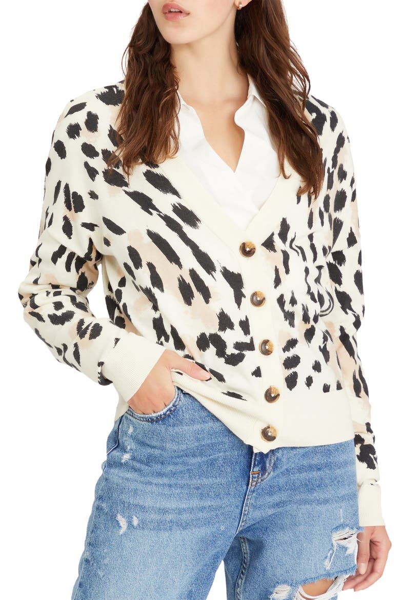 V-Neck Cotton Blend Cardigan, Alternate, color, EROSION
