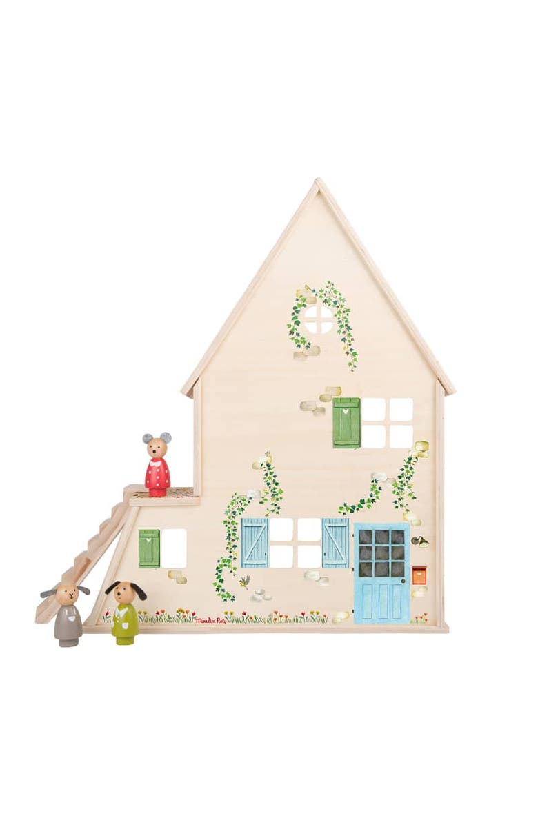 Moulin Roty Wooden Playhouse The Big Family, Alternate, color, Brown