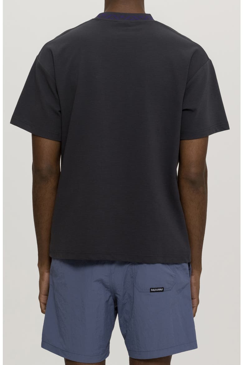 Break Neck Oversize Textured Cotton T-Shirt, Alternate, color, IRON