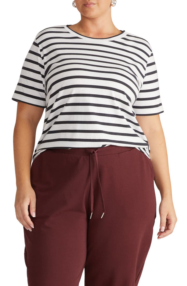 Universal Standard Light as Air Tee Rex T-Shirt, Main, color, Zen White/ Black