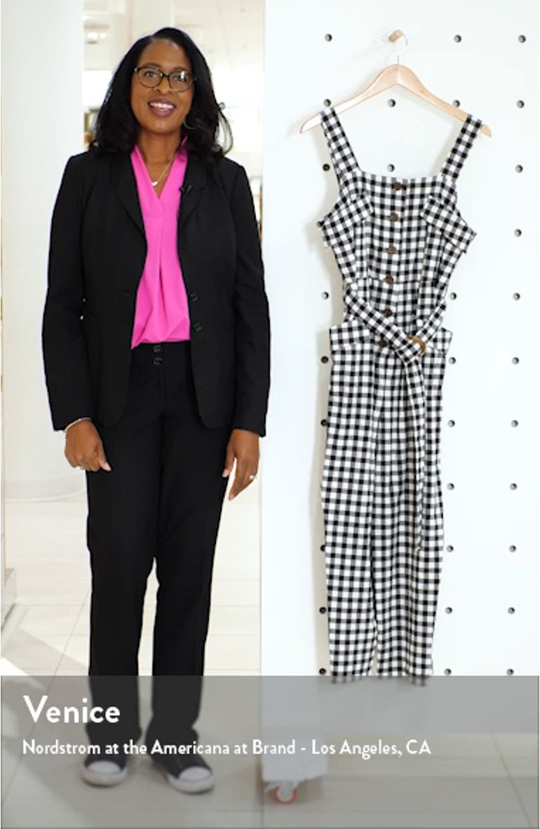 Gingham Pinafore Jumpsuit, sales video thumbnail