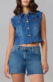 Lola Denim Gabbie Cropped Denim Vest