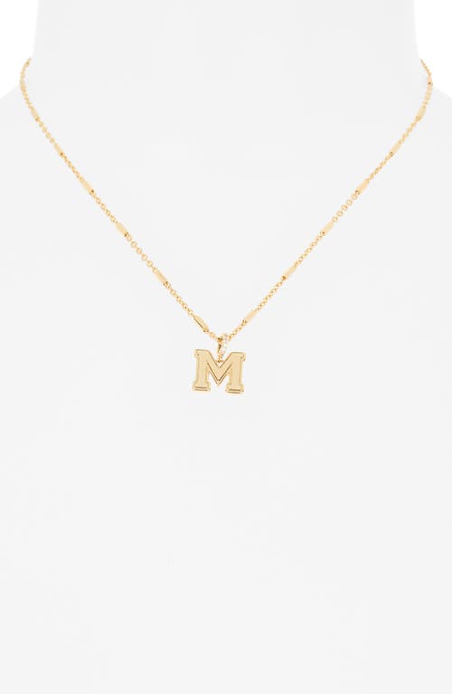 Leith Varsity Font Cubic Zirconia Initial Pendant Necklace In Gold