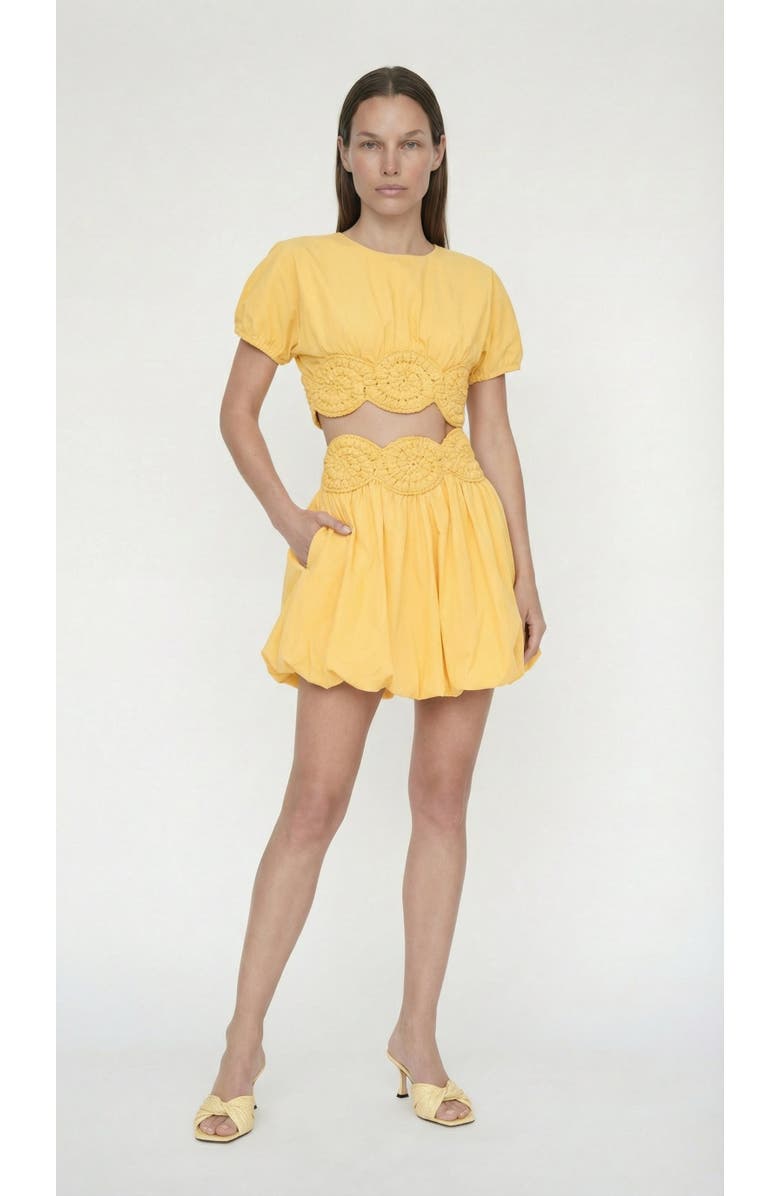 Elexiay Amara Crochet Cotton Top, Main, color, Yellow