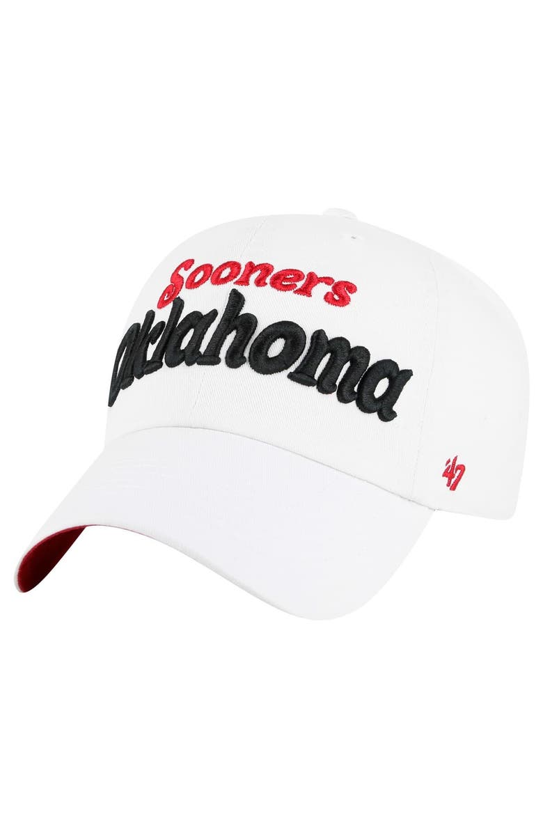 '47 Women's '47 White Oklahoma Sooners Pensacola Clean Up Adjustable Hat, Main, color, 
