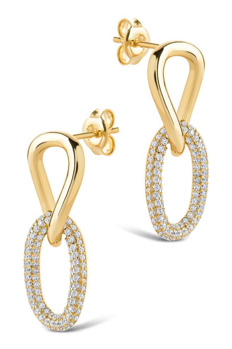 Taissa Cubic Zirconia Chain Drop Earrings, Alternate, color, GOLD