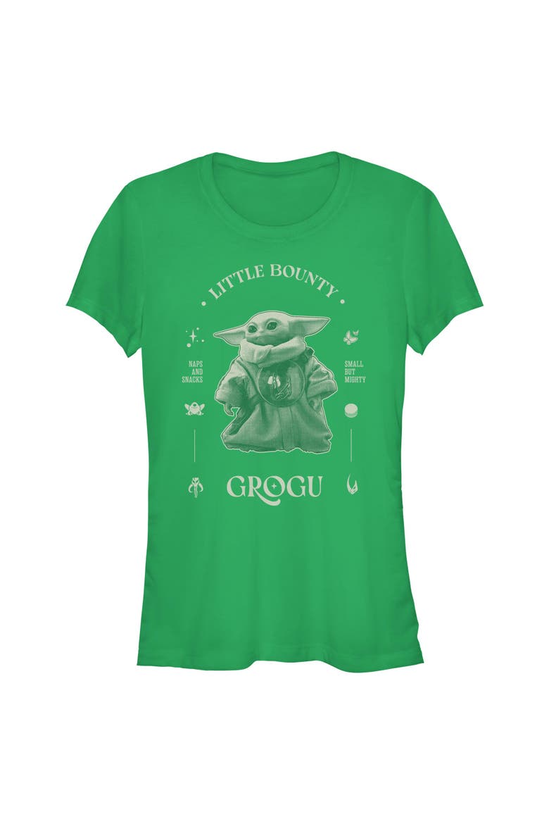 Junior's Star Wars The Mandalorian and Grogu Little Bounty Small But Mighty  Graphic T-Shirt, Main, color, Kelly Green