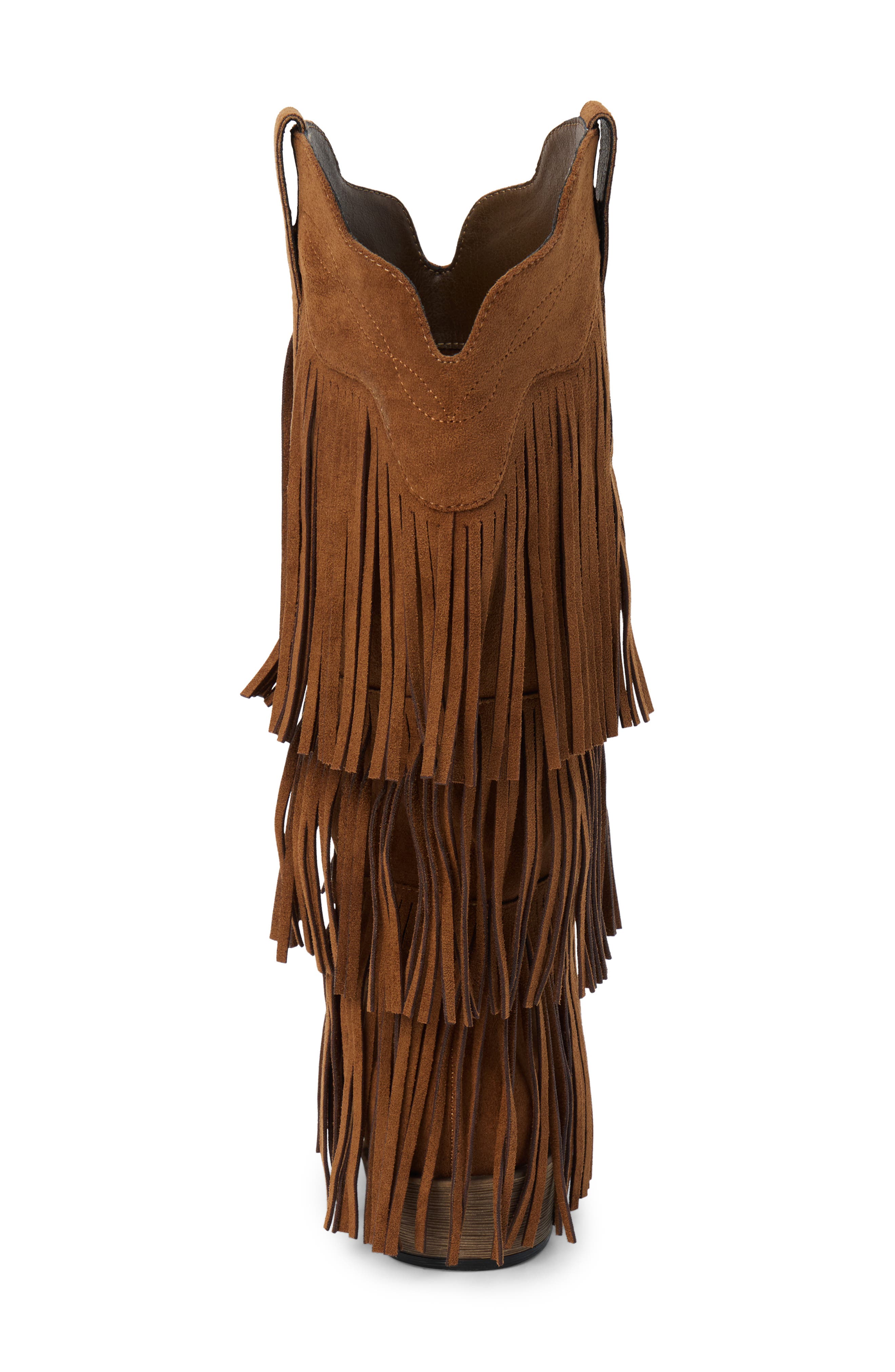 Saloon Fringe Boot, Alternate, color, SADDLE