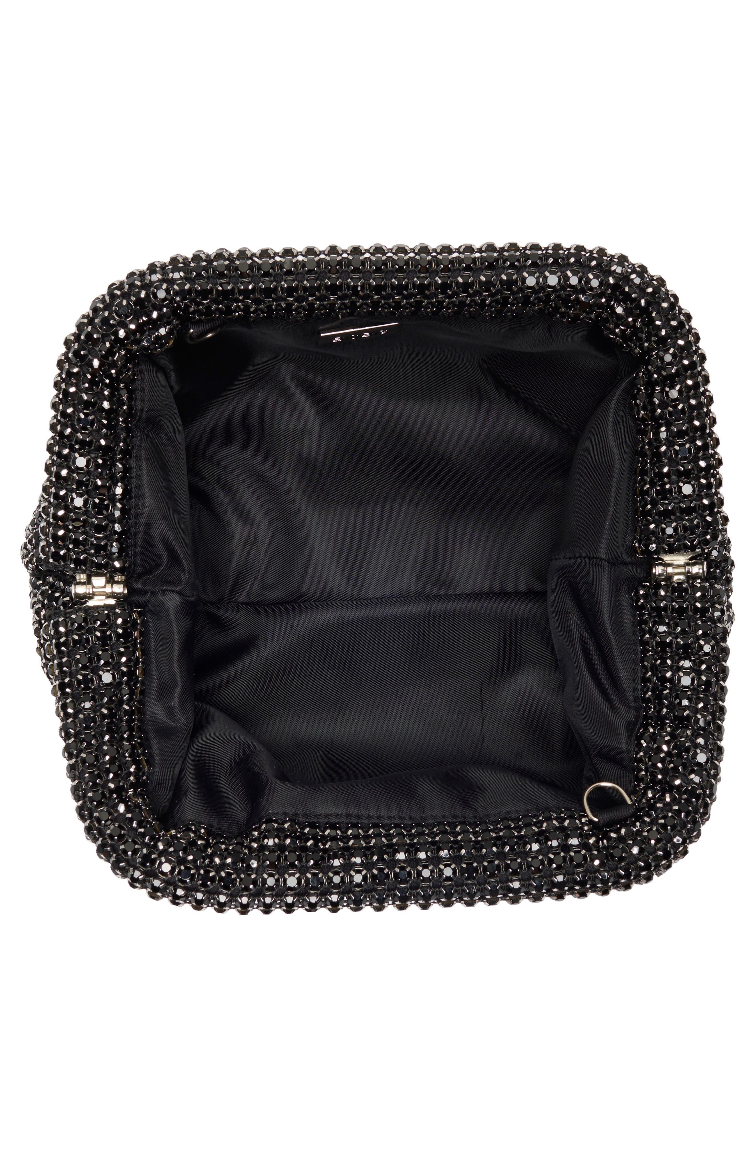 BCBG Crystal Frame Clutch, Alternate, color, Black