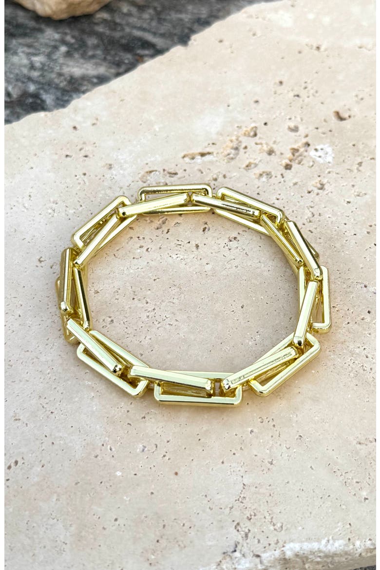 Rectangular Paperclip Bracelet, Alternate, color, GOLD
