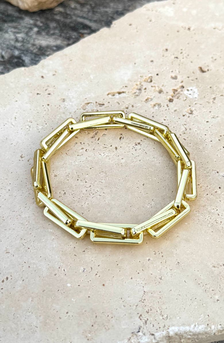 Adornia Rectangular Paperclip Bracelet, Alternate, color, Gold