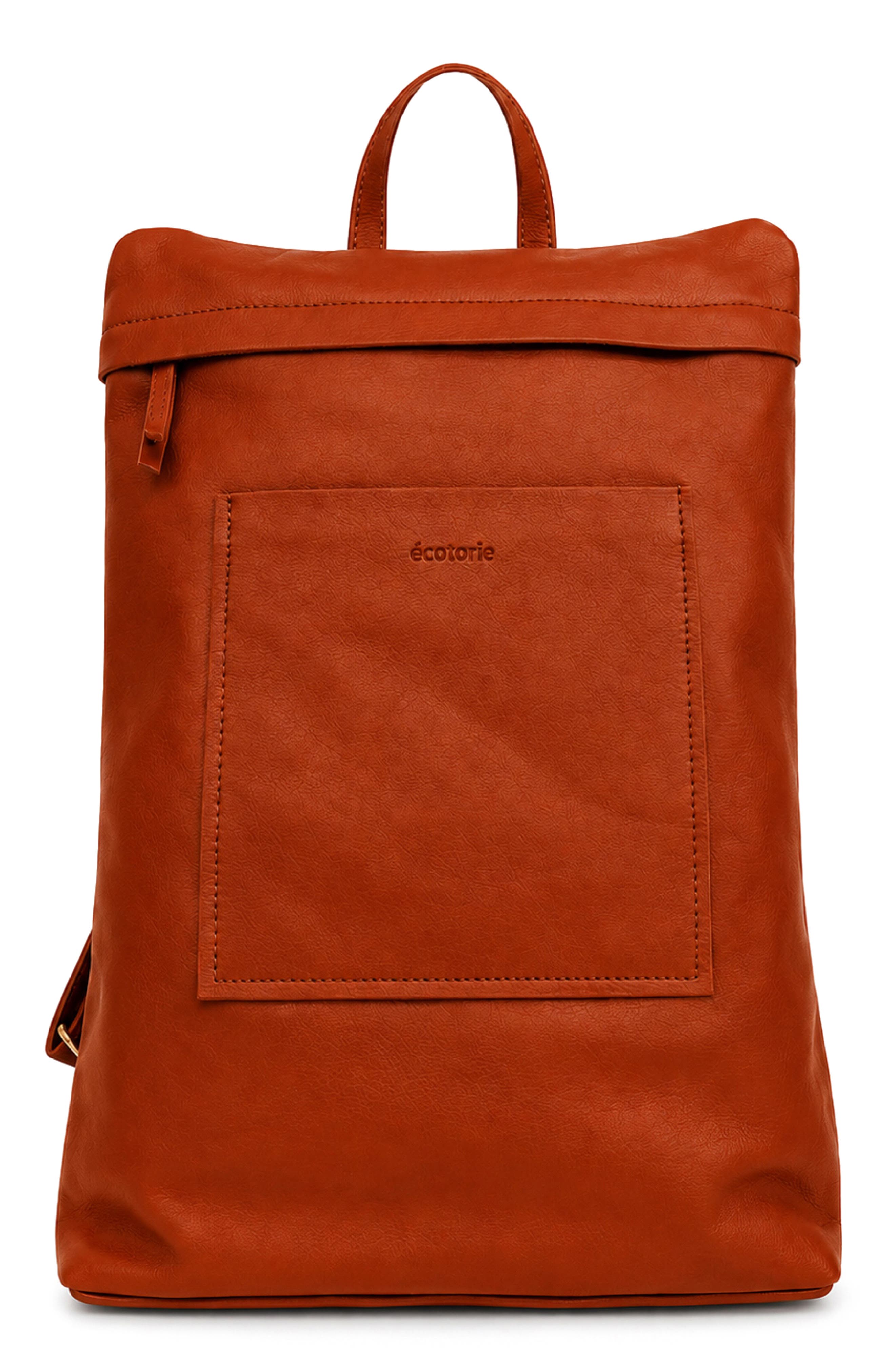 Willow Leather Backpack, Main, color, RUST