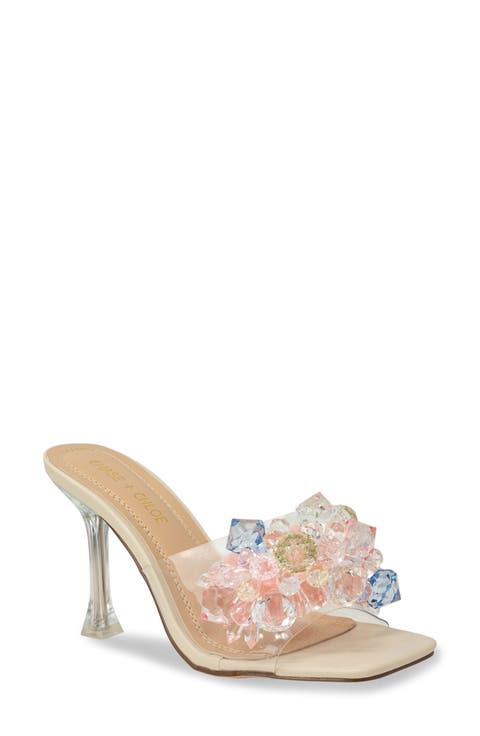 Beaded Cluster Clear Sandal