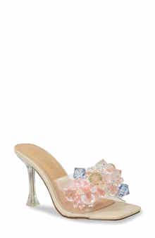 Beaded Cluster Clear Sandal
