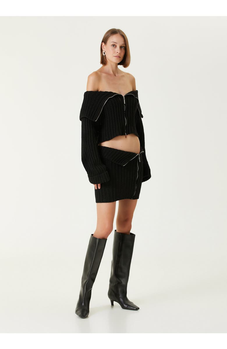 PCFG Cashmere Blend Your *Itch Zipped Knit Skirt, Alternate, color, Black