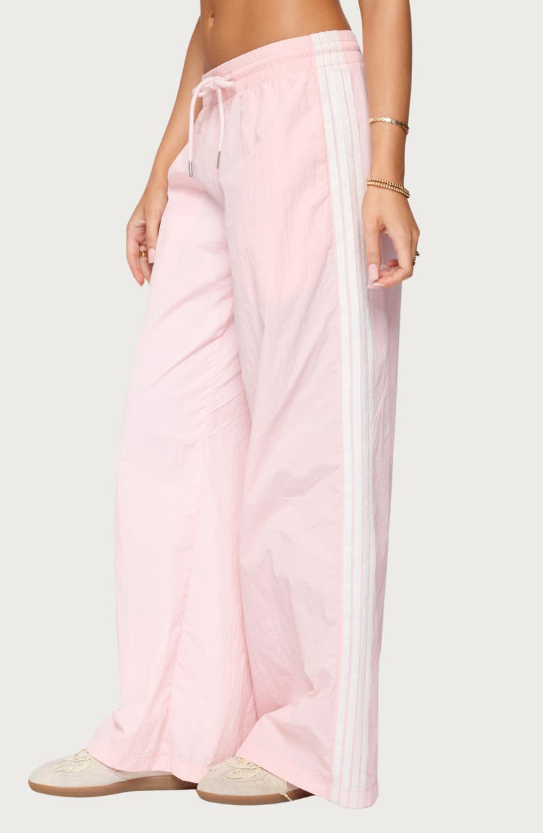 EDIKTED Annabella Low Rise Nylon Track Pants, Alternate, color, Light-Pink