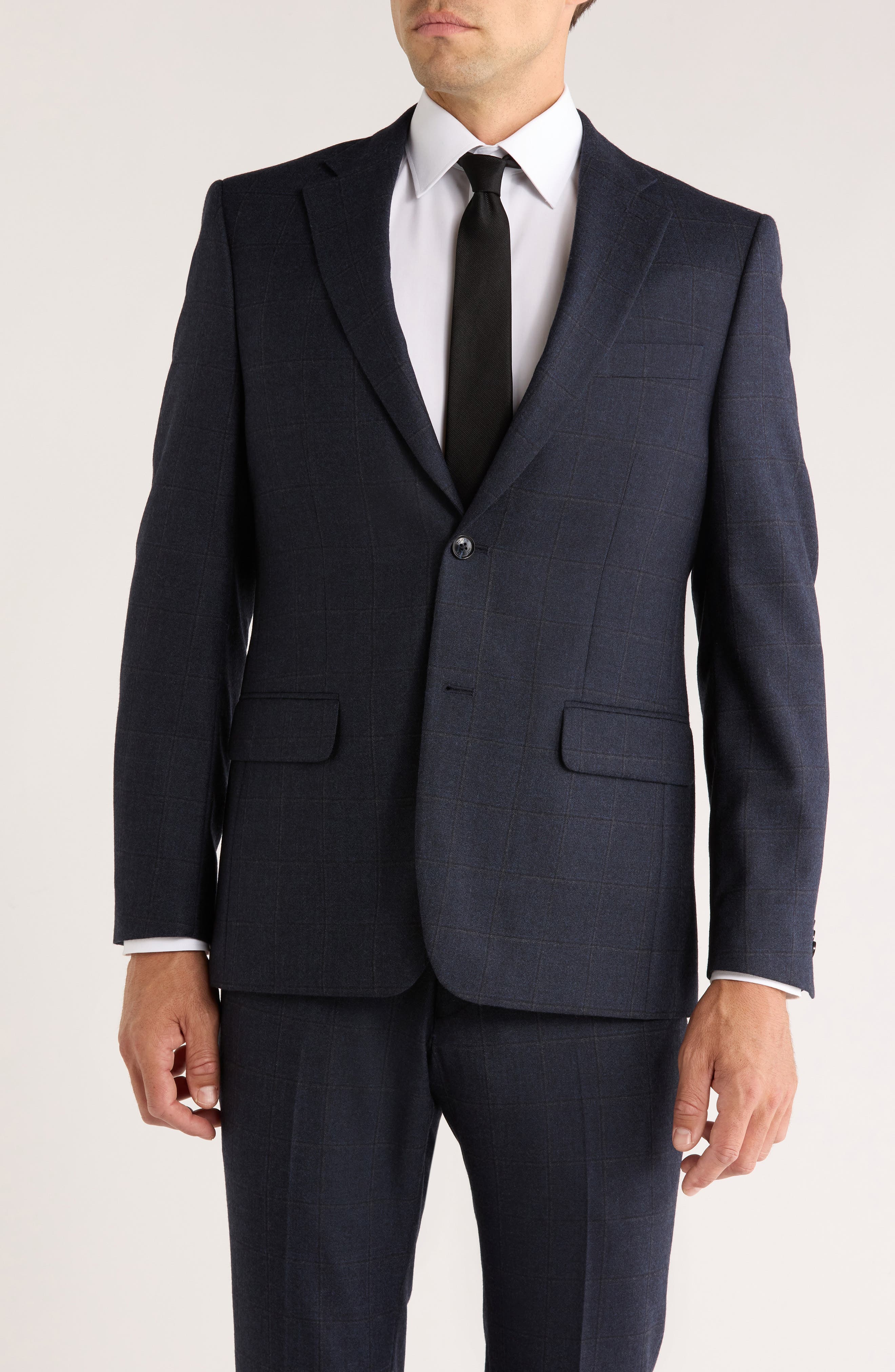 Tommy Hilfiger Plaid Two-Button Wool Sport Coat