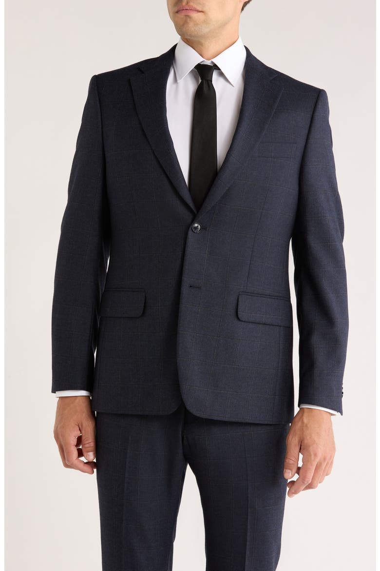 Plaid Two-Button Wool Sport Coat, Main, color, NAVY WINDOW