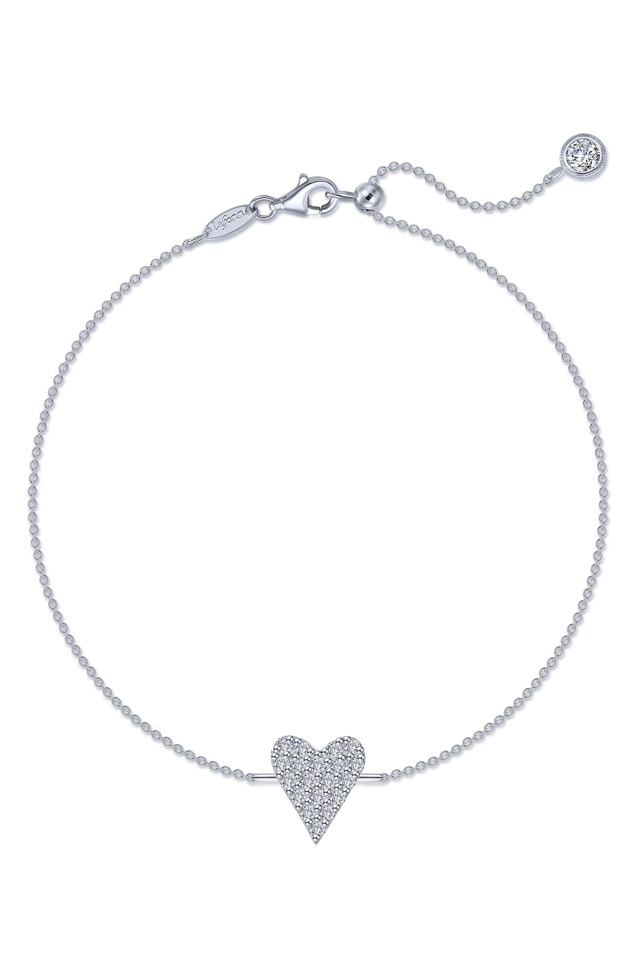 Lafonn Simulated Diamond Heart Anklet