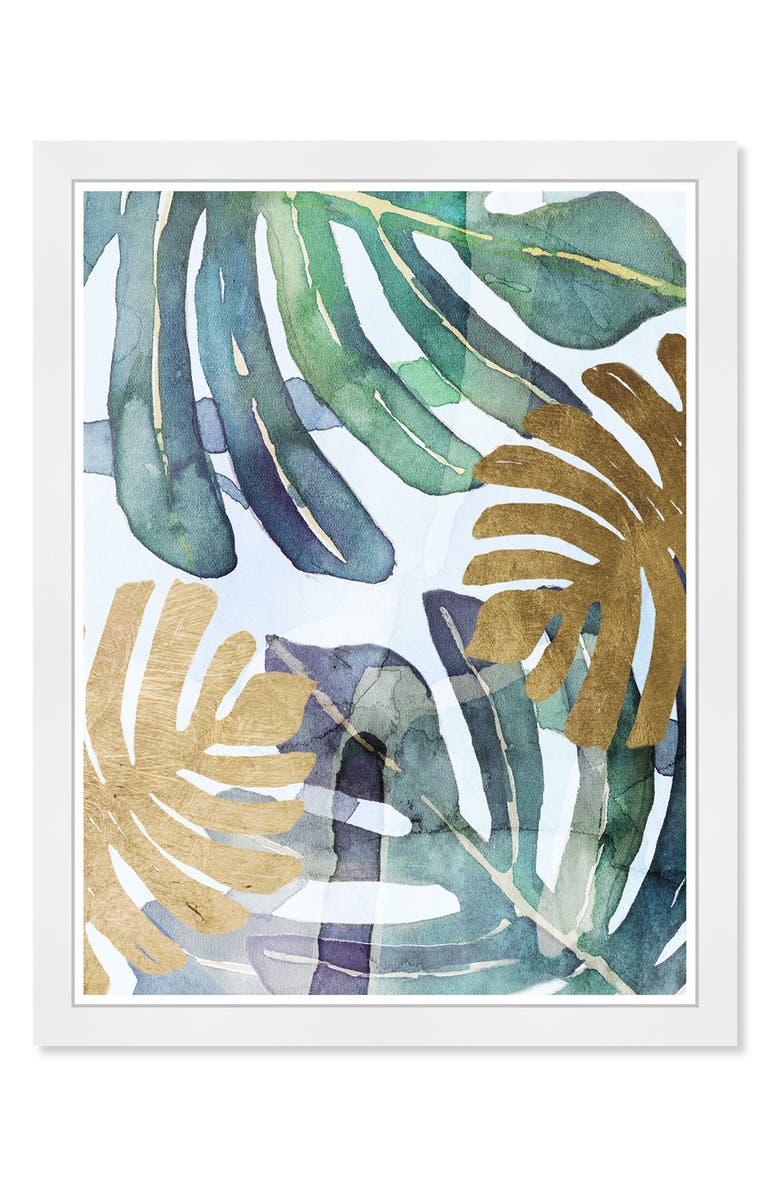Wynwood Studio Gold Ferns Green Framed Wall Art, Main, color, 