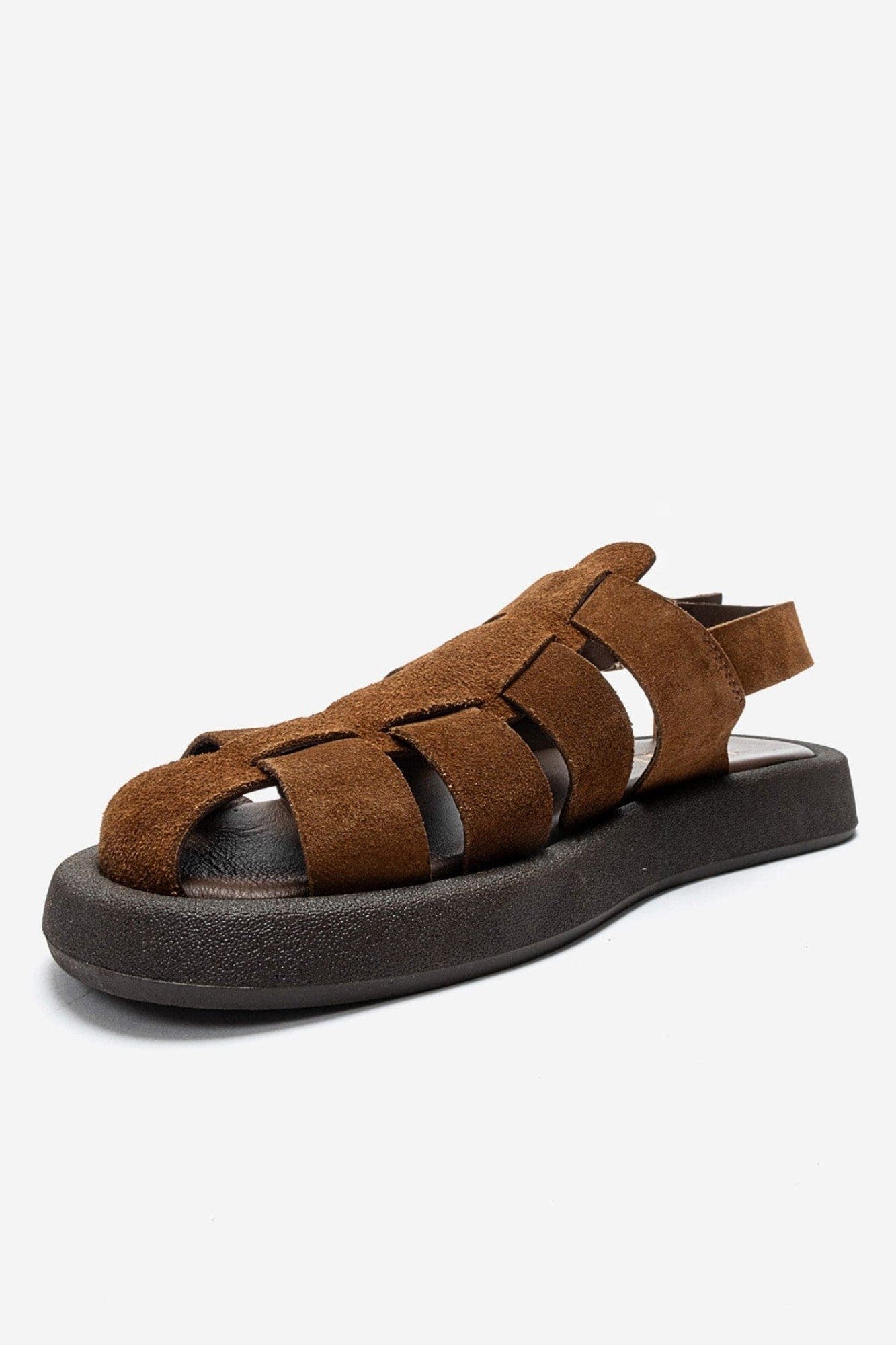 Joura Leather Sandal, Alternate, color, Mocha Suede